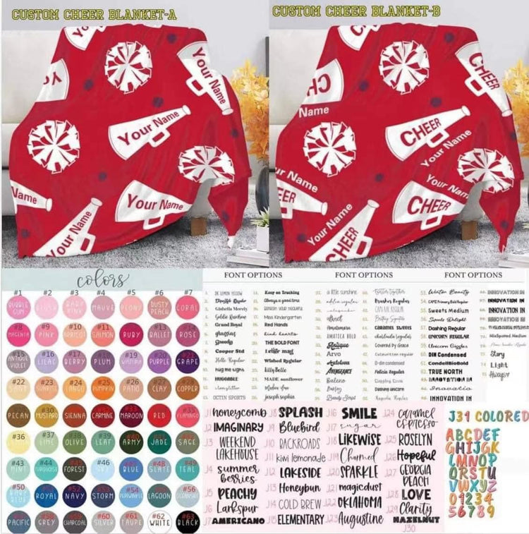 š£Personalized Cheerleading & Name Blanket 50x60 Preorderš£