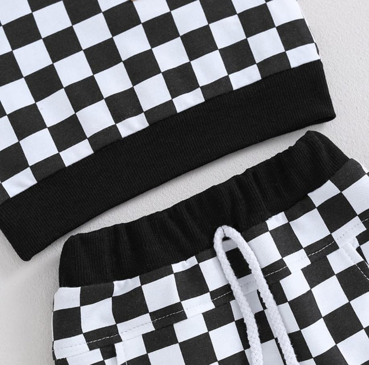 Boys Checkered Top & Shorts Set Preorder