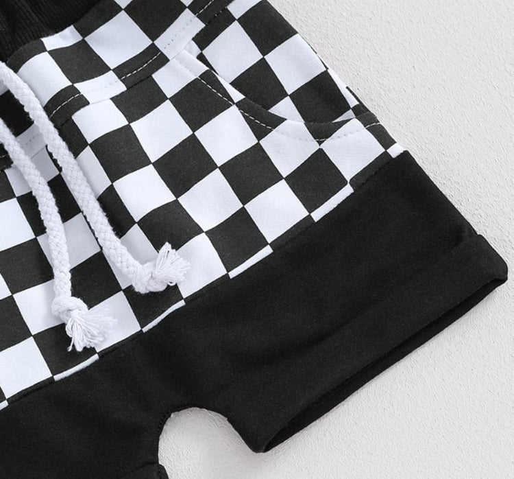Boys Checkered Top & Shorts Set Preorder