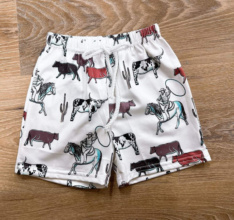 🐮Printed Boy's Swim Trunk Shorts Preorder🐮