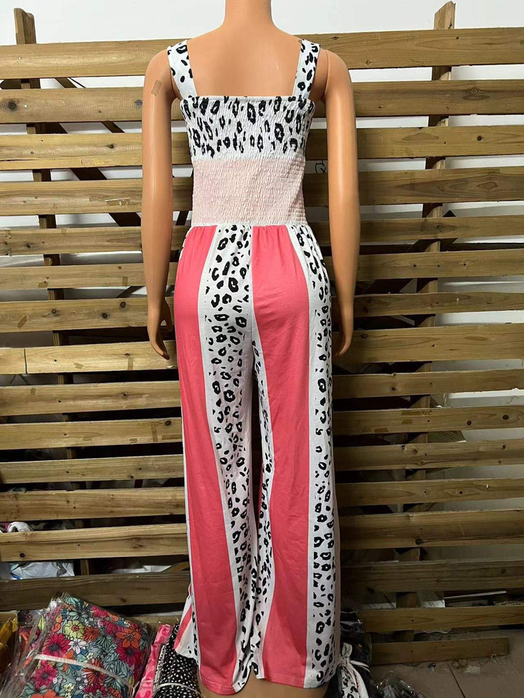 š©· Pink Leopard Print Jumpsuit Preorder š©·