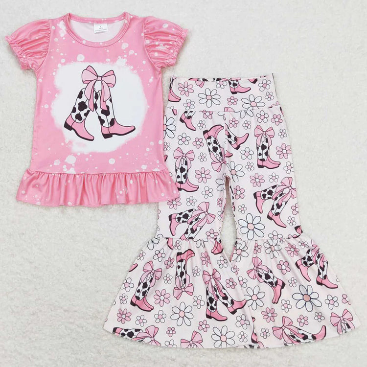 Girl’s Western Bow Boots Outfit Set Preorder