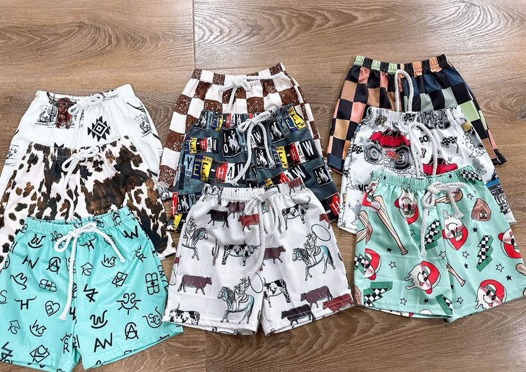 🐮Printed Boy's Swim Trunk Shorts Preorder🐮