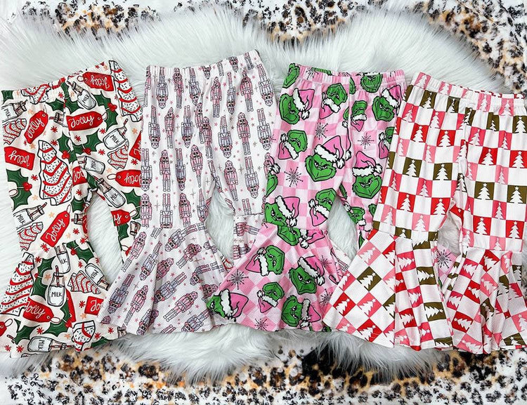 🎄Toddler & Girl Christmas Bell Bottoms Preorder🎄