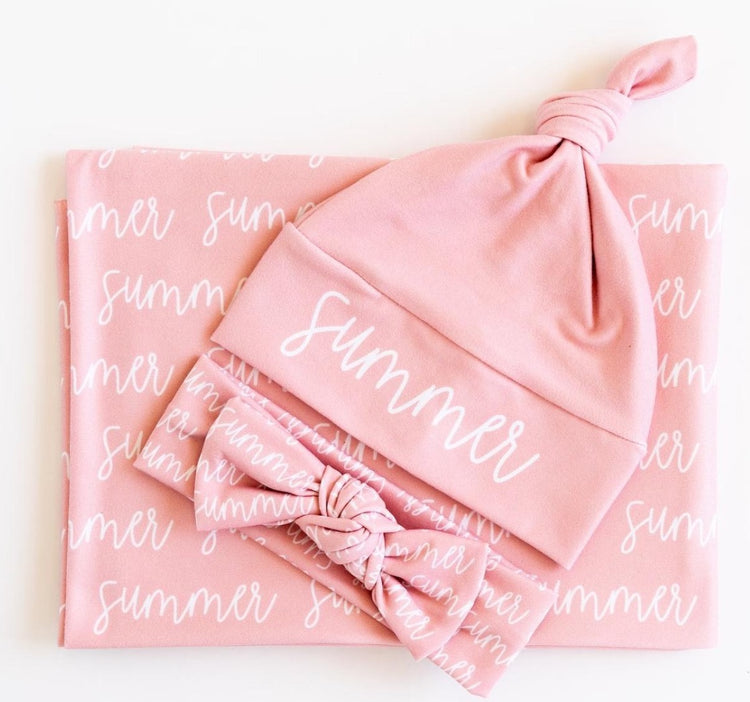 💫Personalized Newborn Baby Swaddle Blanket Set 30x35 Preorder💫