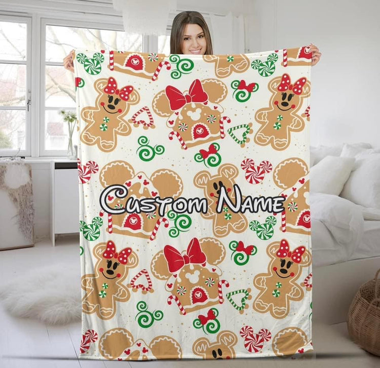 🎄Gingerbread Mouse Name Christmas Blanket 50x60 Preorder🎄