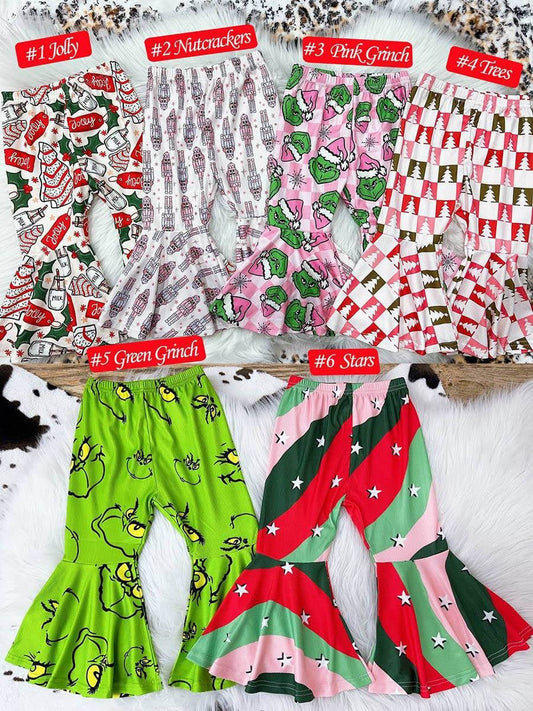 🎄Toddler & Girl Christmas Bell Bottoms Preorder🎄