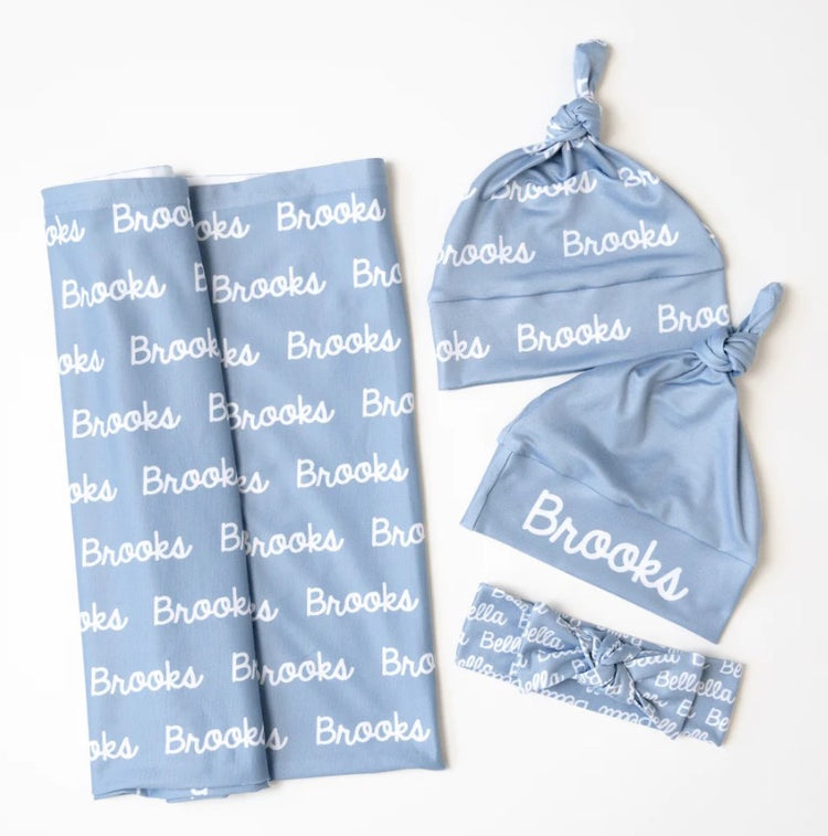 💫Personalized Newborn Baby Swaddle Blanket Set 30x35 Preorder💫