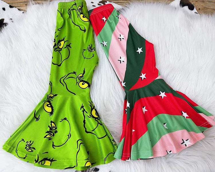 🎄Toddler & Girl Christmas Bell Bottoms Preorder🎄