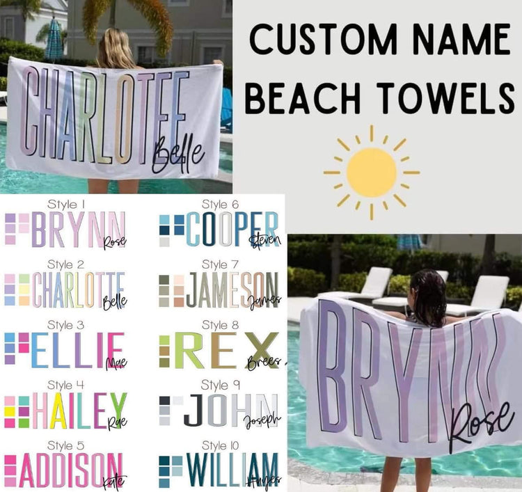 🌊🏖️Personalized Beach Towel Preorder🏖️🌊