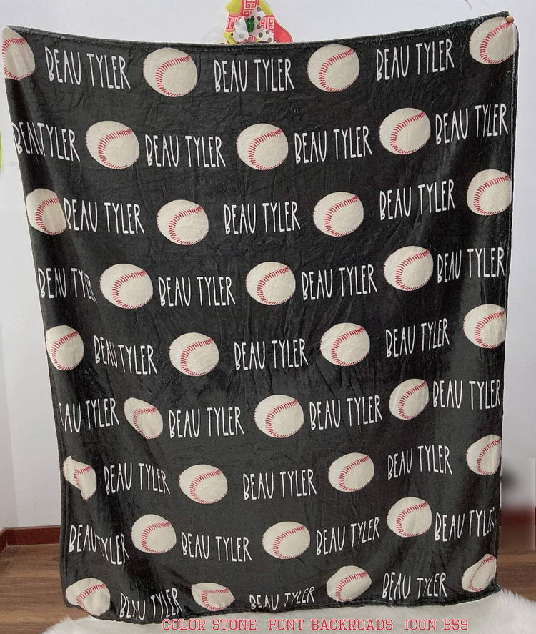 ⚾️Personalized Sport & Name Blanket 50x60 Preorder⚾️