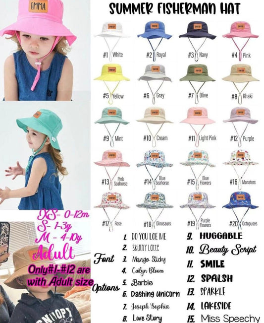 🐚☀️Personalized Kids Summer Hats Preorder☀️🐚